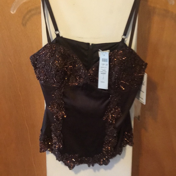 💃🏻NWT -  Cache 2-Piece Bronze Beaded 100% Silk - Picture 3 of 8